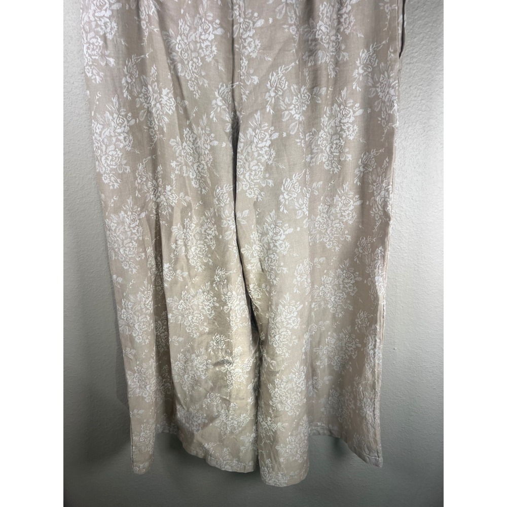 NWT Anthropologie The Somerset Jacquard Pull On Wide Leg Linen Blend Pants Small - Picture 10 of 15